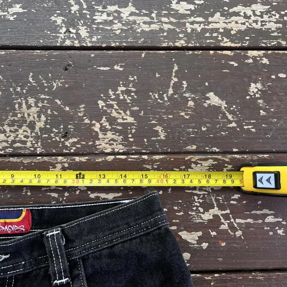 (32) Vintage 90s Y2K JNCO Jeans Jean Shorts Jorts Baggy Cargo Rave Skate 2000s - Picture 6 of 8